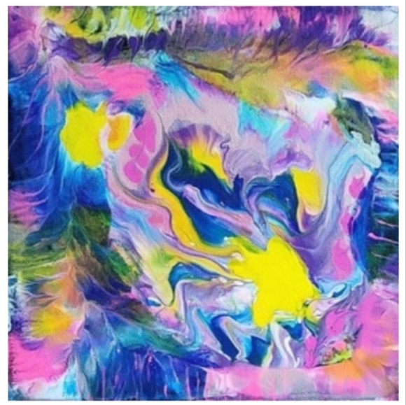 Hand Crafted Abstract Design 12x12 Inches Canvas Picture - Picture 4 of 4